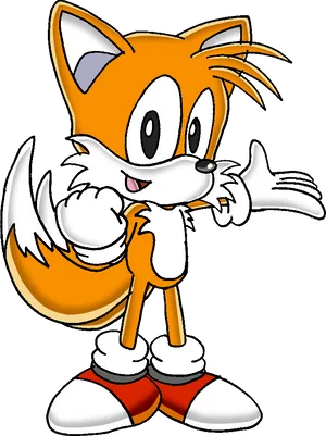 Animated Character Tails Pose PNG Image