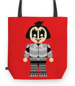 Animated Character Tote Bag Design PNG Image