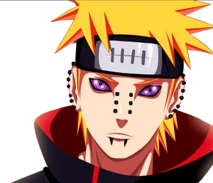 Animated Character With Rinnegan Eyes PNG Image