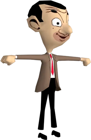 Animated Character With Tie PNG Image