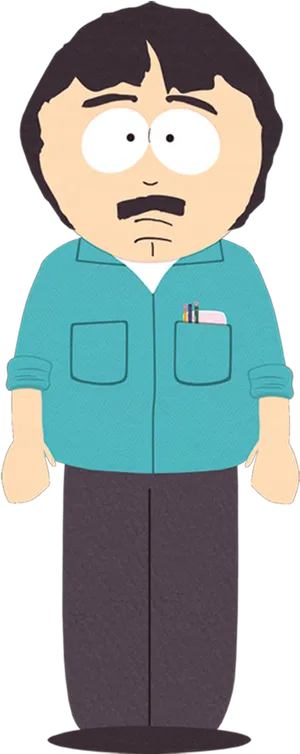 Animated Characterin Blue Shirt PNG Image