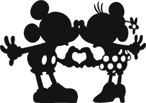 Animated Characters Silhouette Love PNG Image