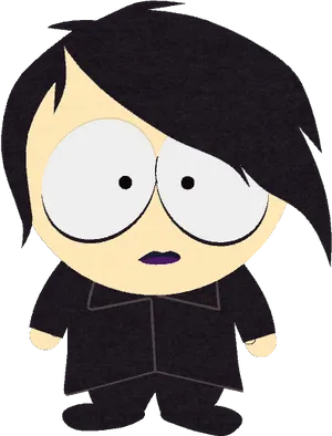 Animated Characterwith Emo Hairstyle PNG Image