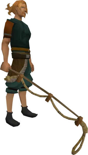 Animated Characterwith Rope Weapon PNG Image