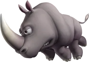 Animated Charging Rhinoceros PNG Image