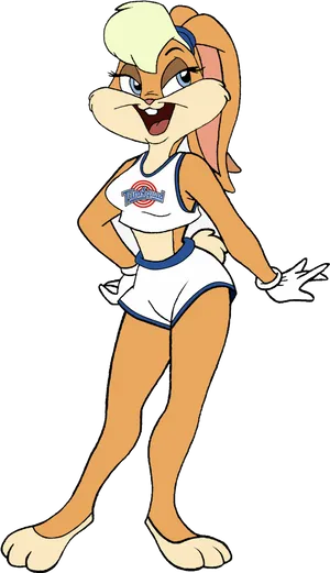 Animated Cheerleader Bunny PNG Image