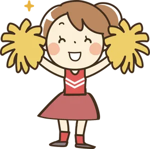 Animated Cheerleader Celebration PNG Image