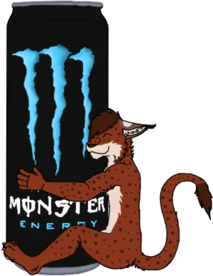 Animated Cheetah Monster Energy Drink PNG Image