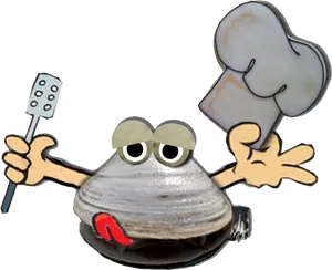 Animated Chef Clam Cartoon PNG Image