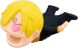 Animated Chef Sanji Figure Love Struck PNG Image