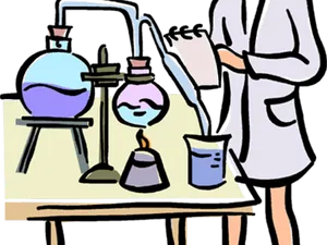 Animated Chemistry Experiment Illustration PNG Image