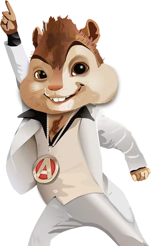 Animated Chipmunk Dancing Pose PNG Image