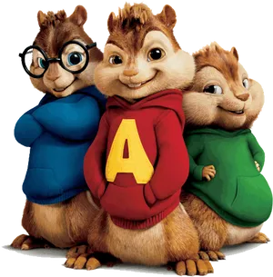 Animated Chipmunk Trio.png PNG Image