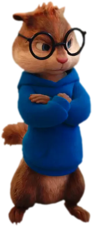 Animated Chipmunk With Glasses PNG Image