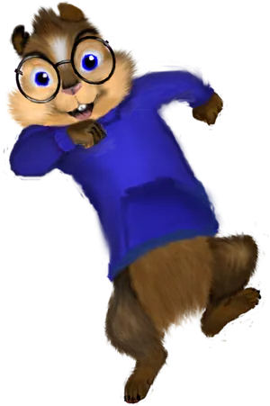 Animated Chipmunkin Blue Shirt PNG Image