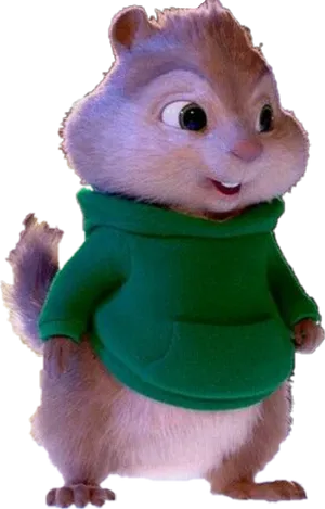 Animated Chipmunkin Green Sweater.png PNG Image