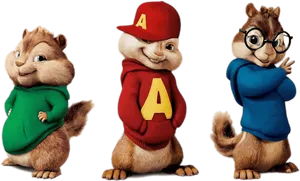 Animated_ Chipmunks_ Posing PNG Image