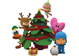 Animated Christmas Celebration PNG Image