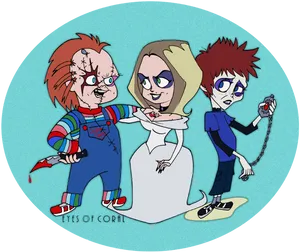 Animated_ Chucky_and_ Friends_ Cartoon_ Style PNG Image