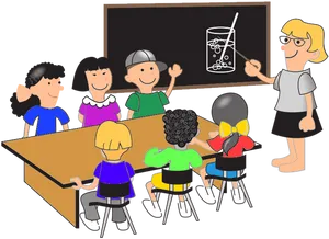 Animated Classroom Activity PNG Image