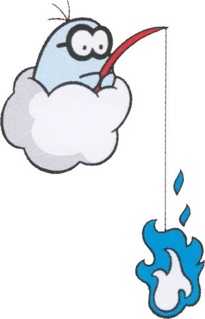 Animated Cloud Fishing PNG Image