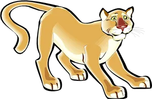 Animated Cougar Walking PNG Image