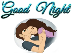 Animated Couple Good Night PNG Image