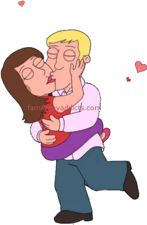 Animated Couple Kissing PNG Image