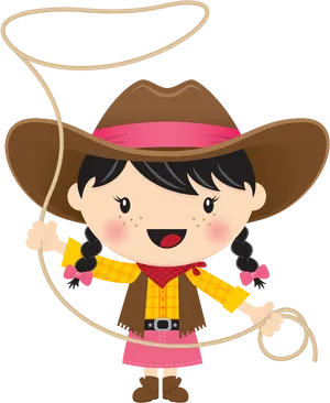 Animated Cowgirl With Lasso.png PNG Image