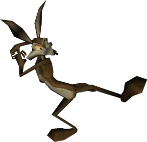 Animated Coyote Character Model PNG Image