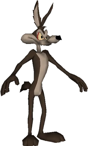 Animated Coyote Character3 D Model PNG Image