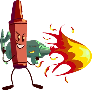 Animated Crayon Flamethrower PNG Image