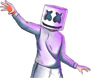 Animated D J Marshmello Waving PNG Image