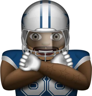 Animated Dallas Cowboys Player Emoji PNG Image