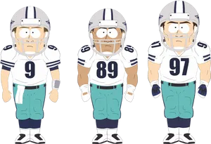 Animated Dallas Cowboys Players Cartoon PNG Image