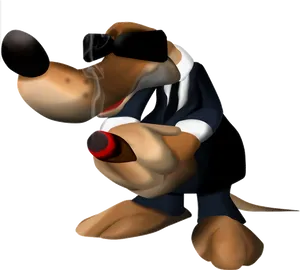 Animated Dog Detective PNG Image