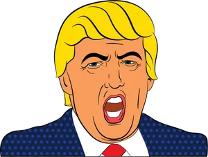 Animated Donald Trump Speaking Illustration PNG Image