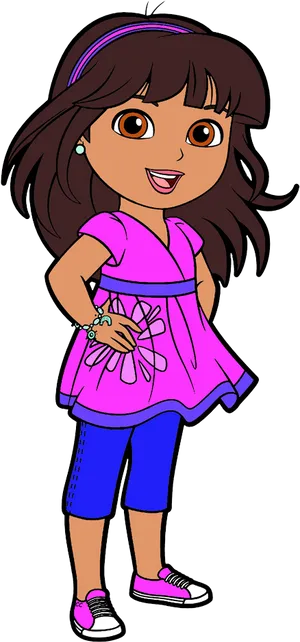 Animated Dorain Pink Dress PNG Image