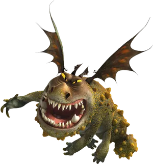 Animated Dragon Character Smiling PNG Image