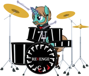 Animated Drummer Pony Revenge Theme PNG Image