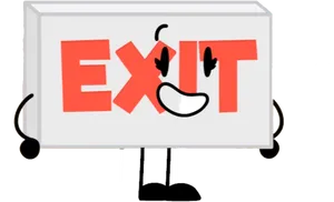 Animated Exit Sign Character PNG Image