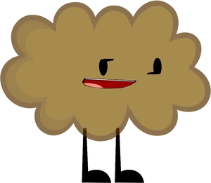 Animated Fart Character Smiling PNG Image