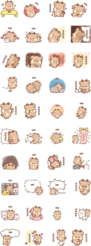 Animated_ Fawn_ Emoji_ Set PNG Image