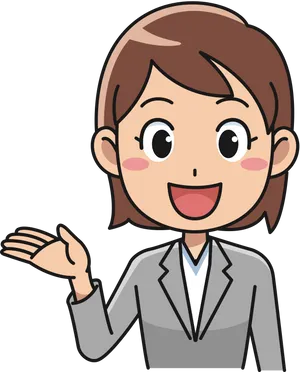 Animated Female Reporter Presentation PNG Image