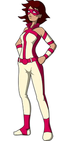 Animated Female Superhero Stance PNG Image