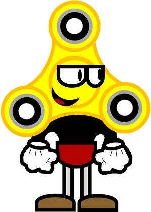 Animated Fidget Spinner Character.png PNG Image