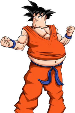 Animated Fighterin Orange Gi PNG Image