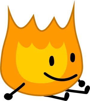 Animated Fire Character Smiling.png PNG Image