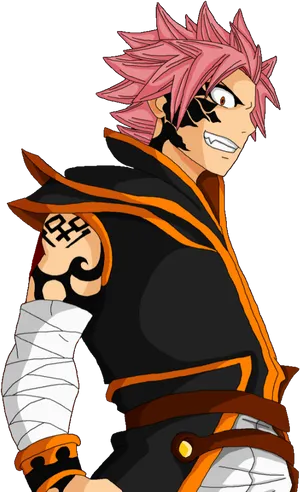 Animated Fire Mage Natsu PNG Image