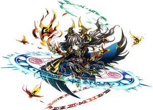 Animated Fire Mage Surfer PNG Image